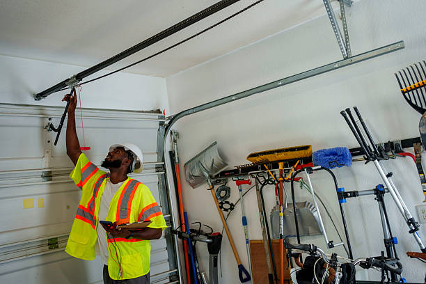 Professional Garage Door Panel Replacement technician working in Hull, IA
